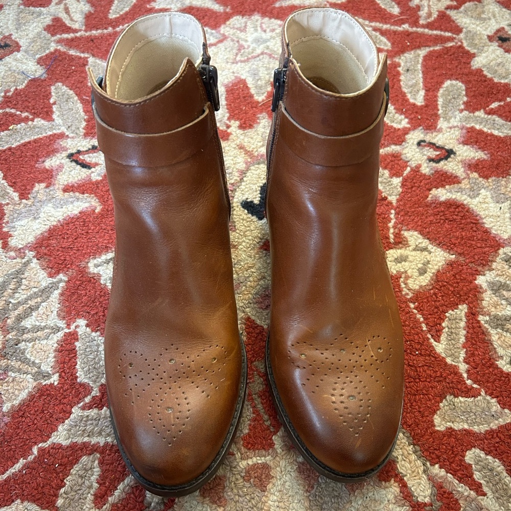 Clarks Cognac Leather Western Boots/Booties